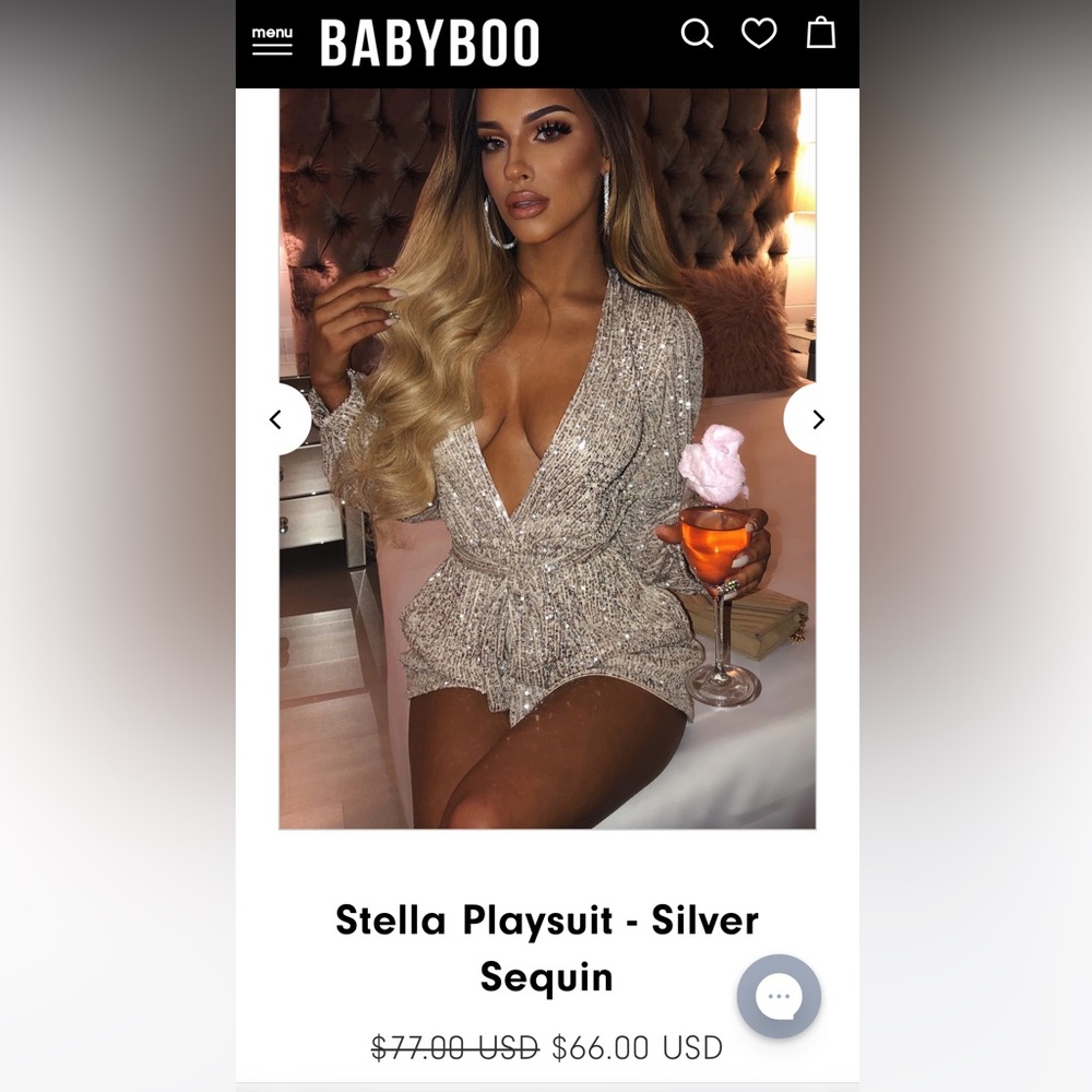 SPARKLY SEXY SILVER PLAYSUIT FROM BABYBOO